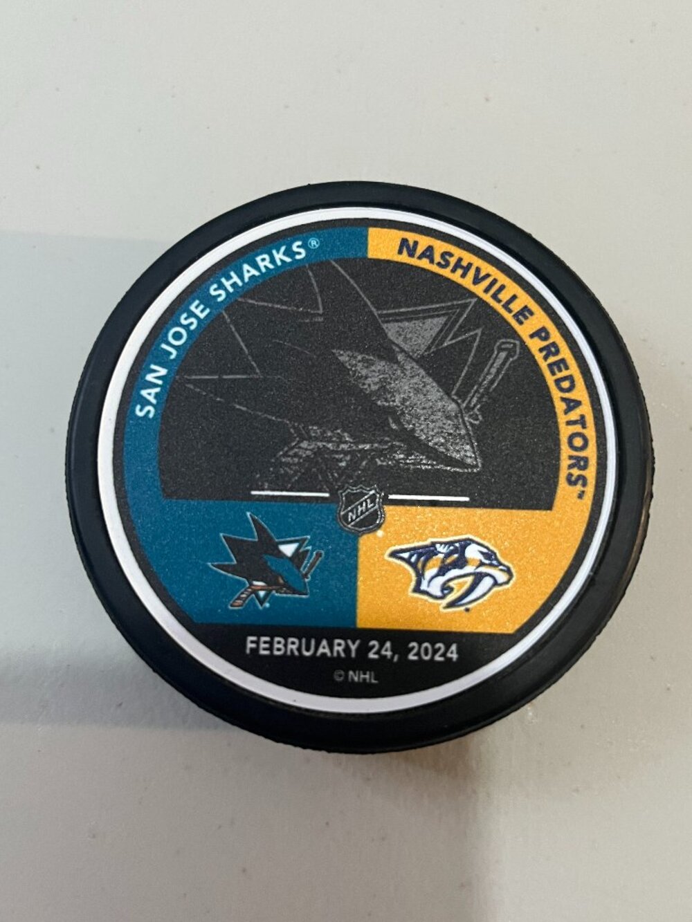 San Jose Sharks Vs. Nashville Predators Game Day Puck